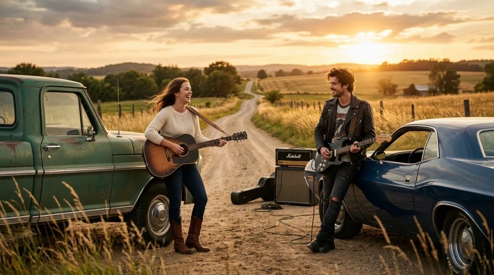 She's Country lyrics meaning explained through country lifestyle imagery, romance, and contrasting personalities in the song.