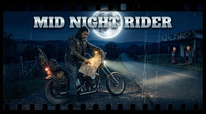 Midnight Rider Lyrics – lone rider on an endless road at night.