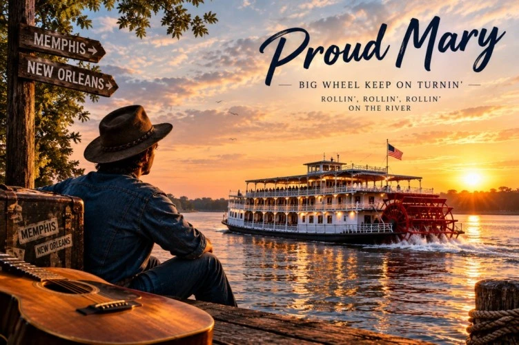 Proud Mary meaning – riverboat sailing on the river.